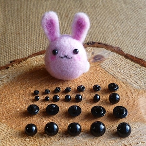 Sew on toy eyes 12 pairs high quality 4,5,6 8,9,10mm - needle felting eyes -mini eyes - toy animal eyes - black toy eyes - combined shipping