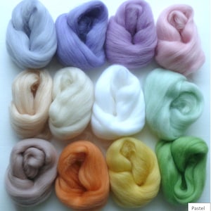 Roving van merinowol – 3oz/85 g, 12-kleurenset voor vilten en spinnen