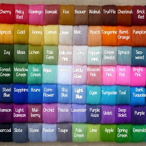 Wollkammzug aus Merinowolle ca 120 cm lang - wähle bis zu 5 Farben pro Unze - 84 hochwertige Farben - Kombiversand