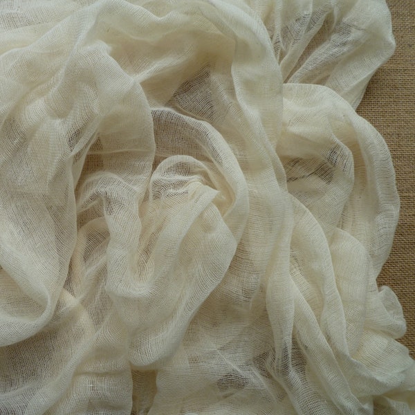 Natural cotton scrim - cotton scrim - cotton gauze - cheesecloth fabric - cotton scrim fabric - gauze fabric - scrim for wet felting