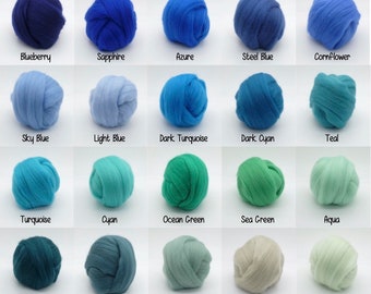 Felting wool roving 84 PICK ANY COLORS!! (very soft) needle felting wool rainbow color roving