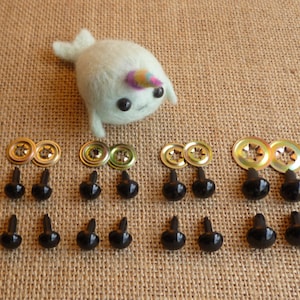 Needle felting bead eyes 10 pairs 10mm red Safety eyes Animal eyes  Amigurumi eyes Doll eyes Stuffed Toy eyes Doll Parts Plastic eyes Black