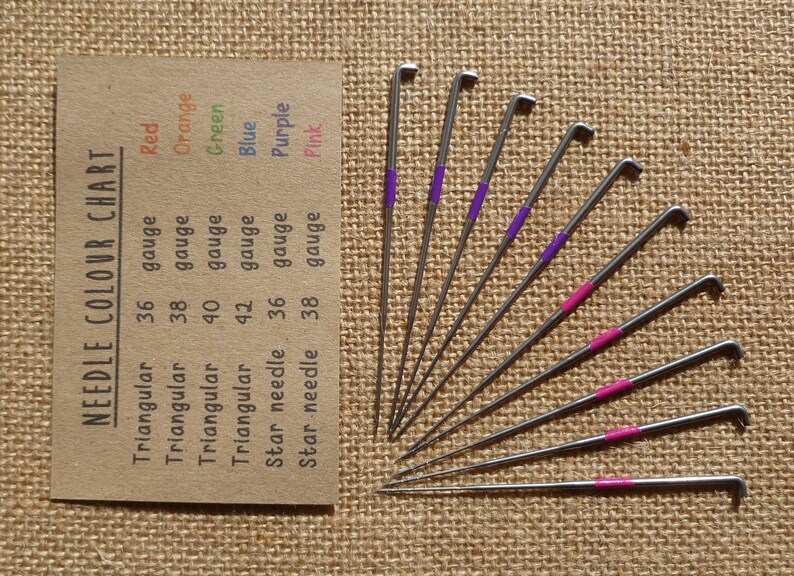 10 Star Felting Needles Rainbow Colour Coded Needles 36 Gauge Etsy UK