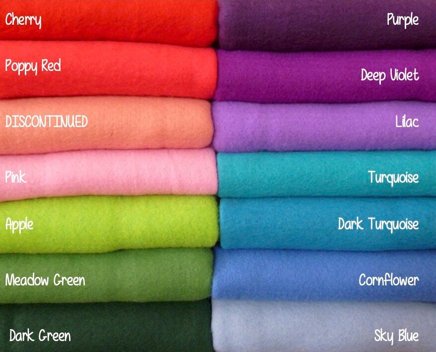 Needle felting - 100% merino wool - pre felt sheets - PICK ANY COLORS…