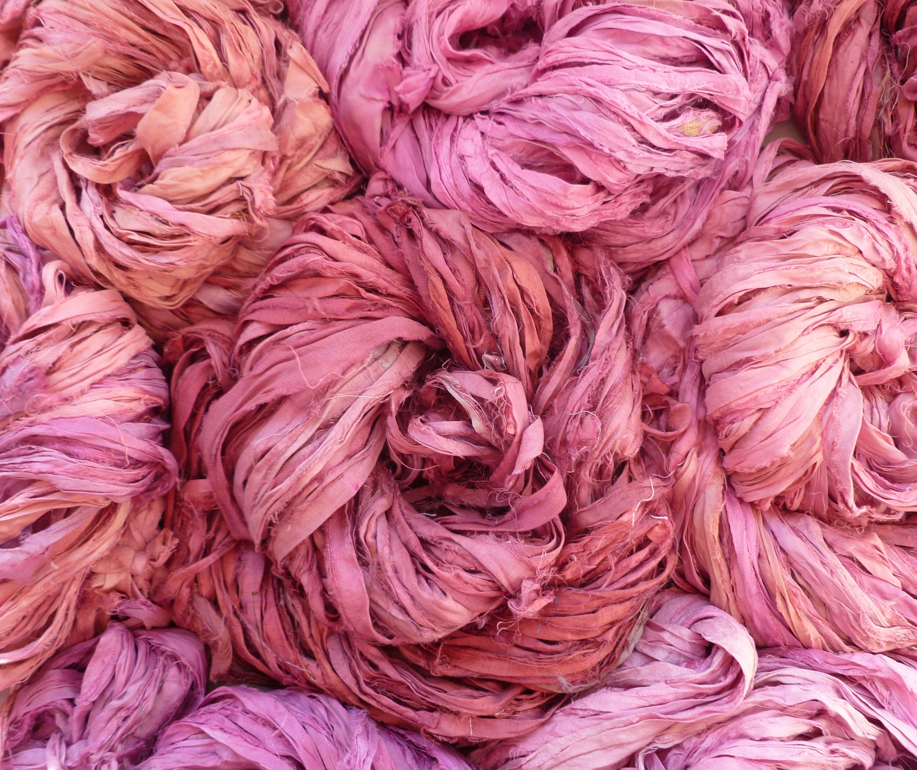 Sari silk ribbon - recycled sari silk ribbon mixed - watercolour effe…