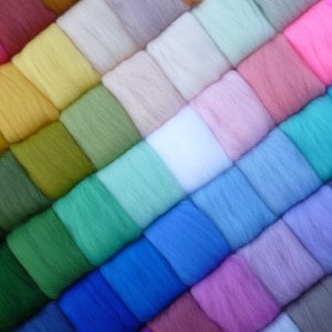 84 Needle felting wool PICK ANY COLOURS very soft Merino felting wool thrumming wool wool tops wool roving felting wool image 3