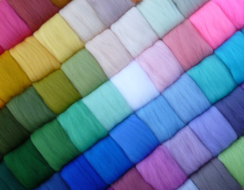 84 Needle felting wool PICK ANY COLOURS very soft Merino felting wool thrumming wool wool tops wool roving felting wool image 3