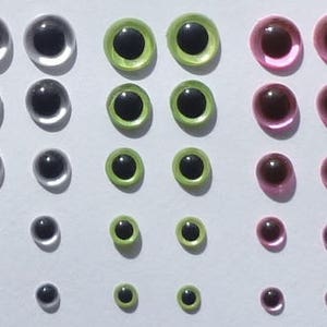 Toy safety eyes High quality multi use colored toy eyes 5mm, 6mm, 7mm, 8mm 9mm, 10mm doll eyes plastic animal eyes needle felting image 5