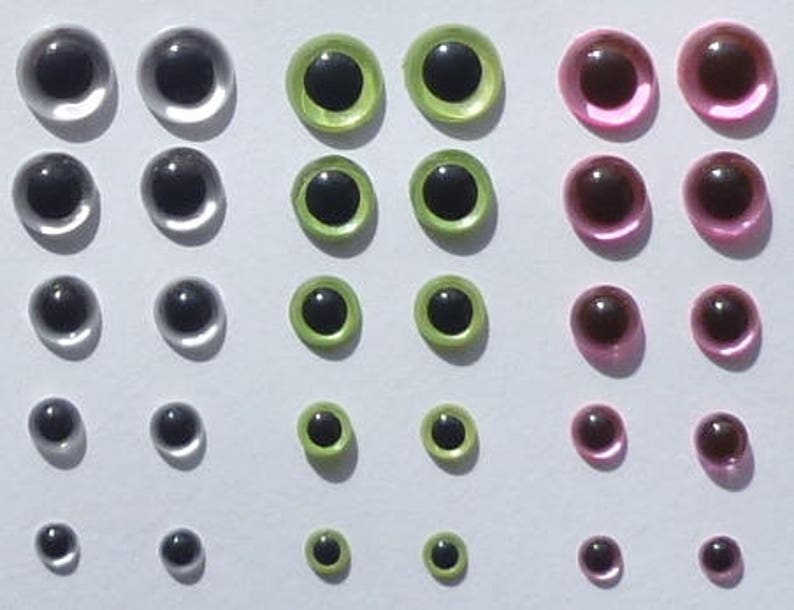 Toy safety eyes High quality multi use colored toy eyes 5mm, 6mm, 7mm, 8mm 9mm, 10mm doll eyes plastic animal eyes needle felting image 5