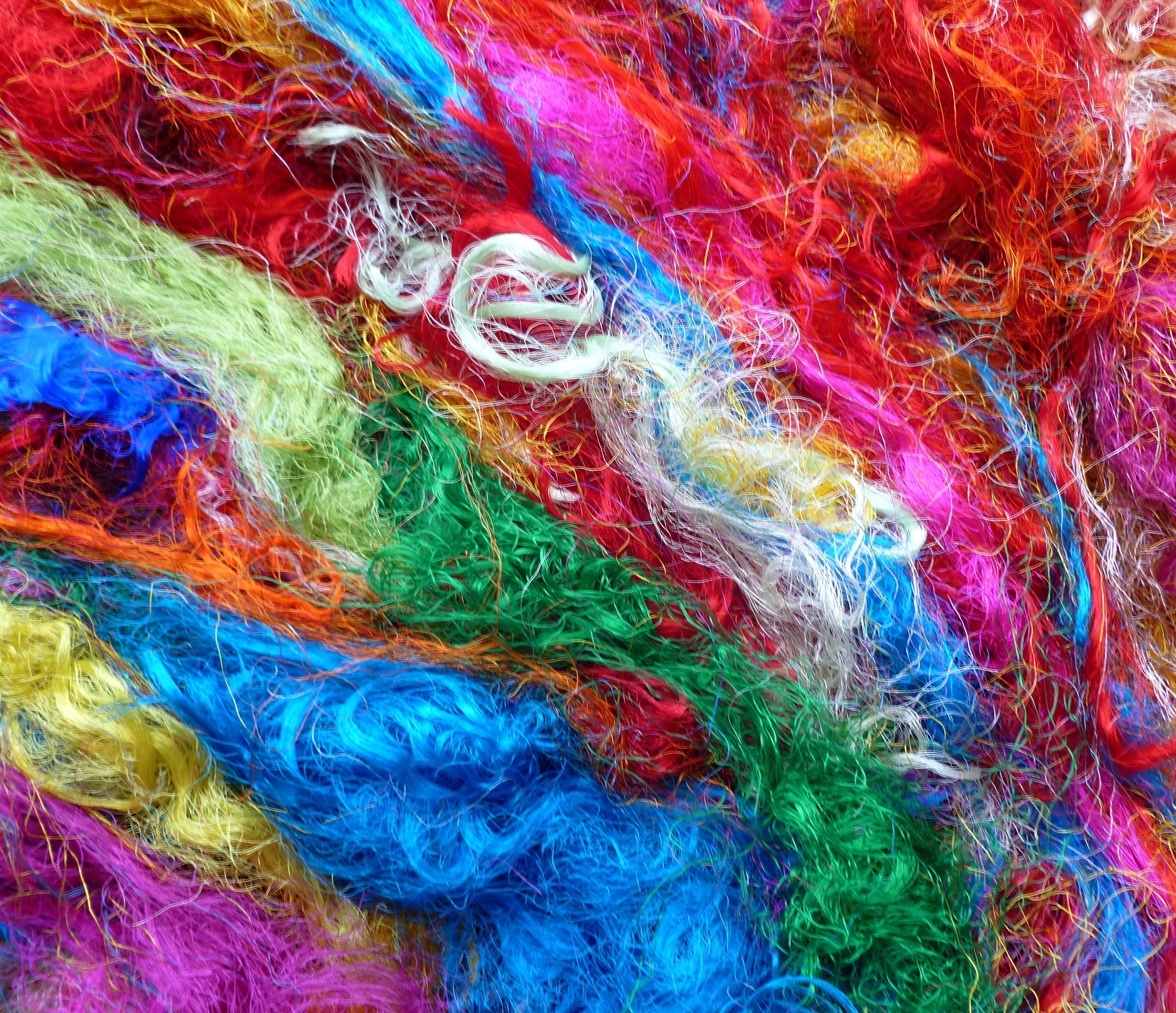 Sari Silk Fibres Mixed Bag Mixed Colours Recycled Etsy UK
