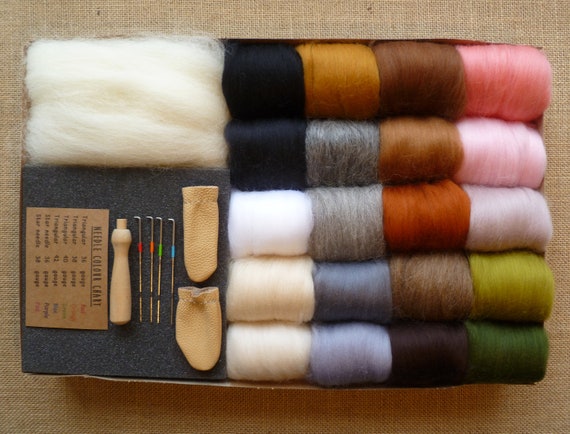 Needle Felting Kit, Needle Felting Starter Kit, 8 Colors Wool Roving for  Need