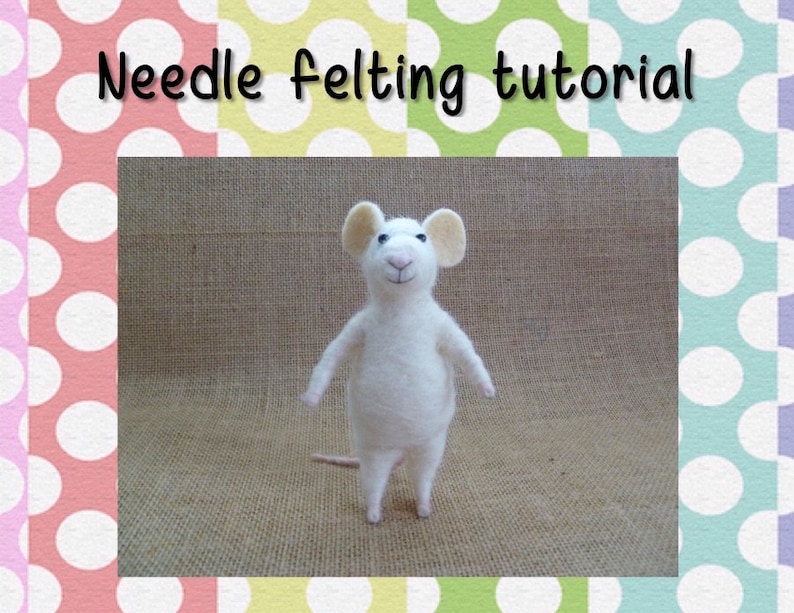 Needle felting kit for beginners 5 styles to choose from animal needle felting kit starter kit toy eyes merino wool roving image 2