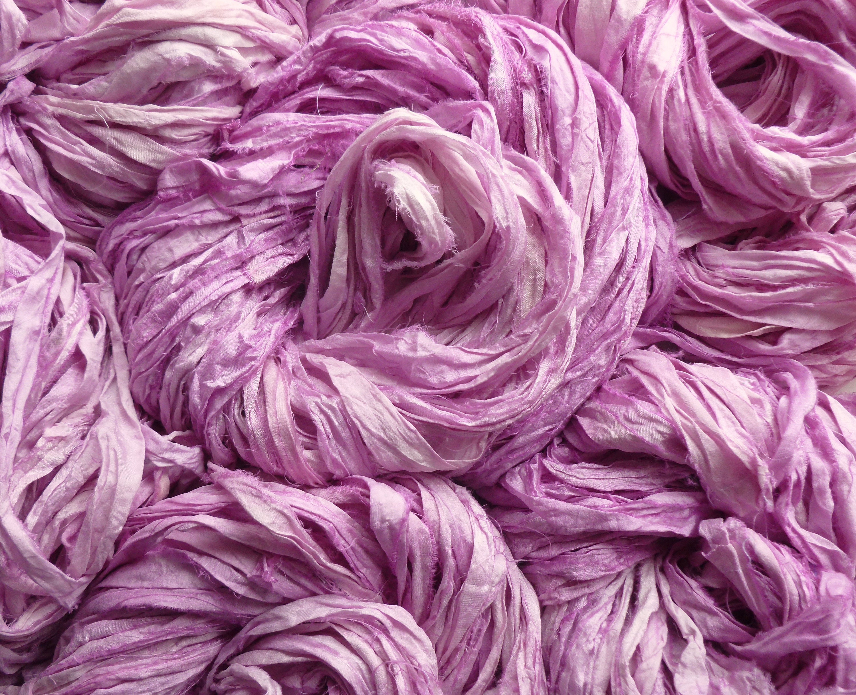 Sari Silk Ribbon Recycled Sari Silk Ribbon Rose Petal Pink Sari