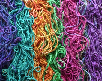 Recycled Sari Silk Ribbon Yarn – Mixed Colours, for Crafts