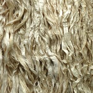 Recycled Sari Silk Ribbon – Cream Embellishment Crafting Materia