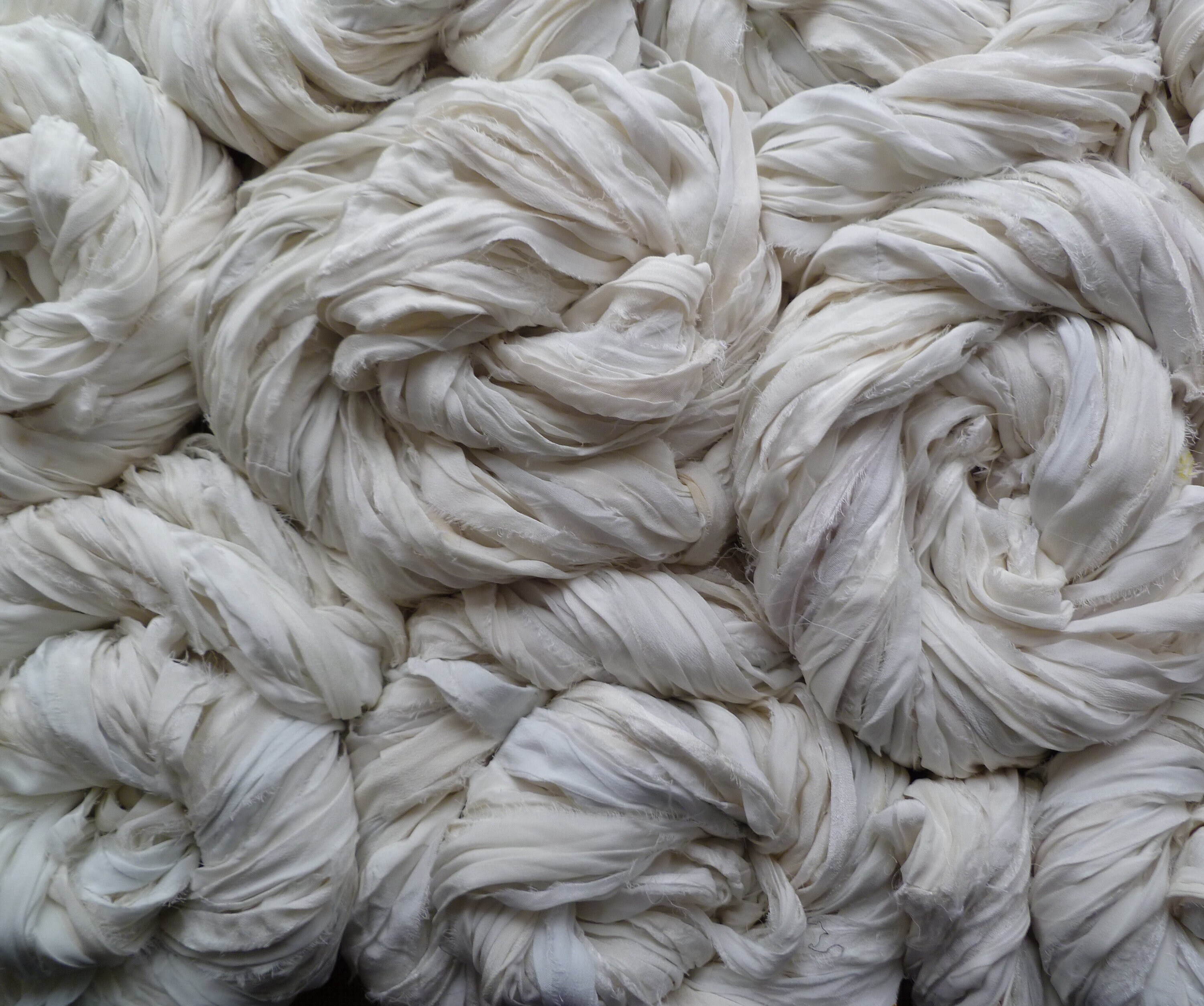 Sari silk ribbon - antique whites - recycled sari silk ribbon - silk …