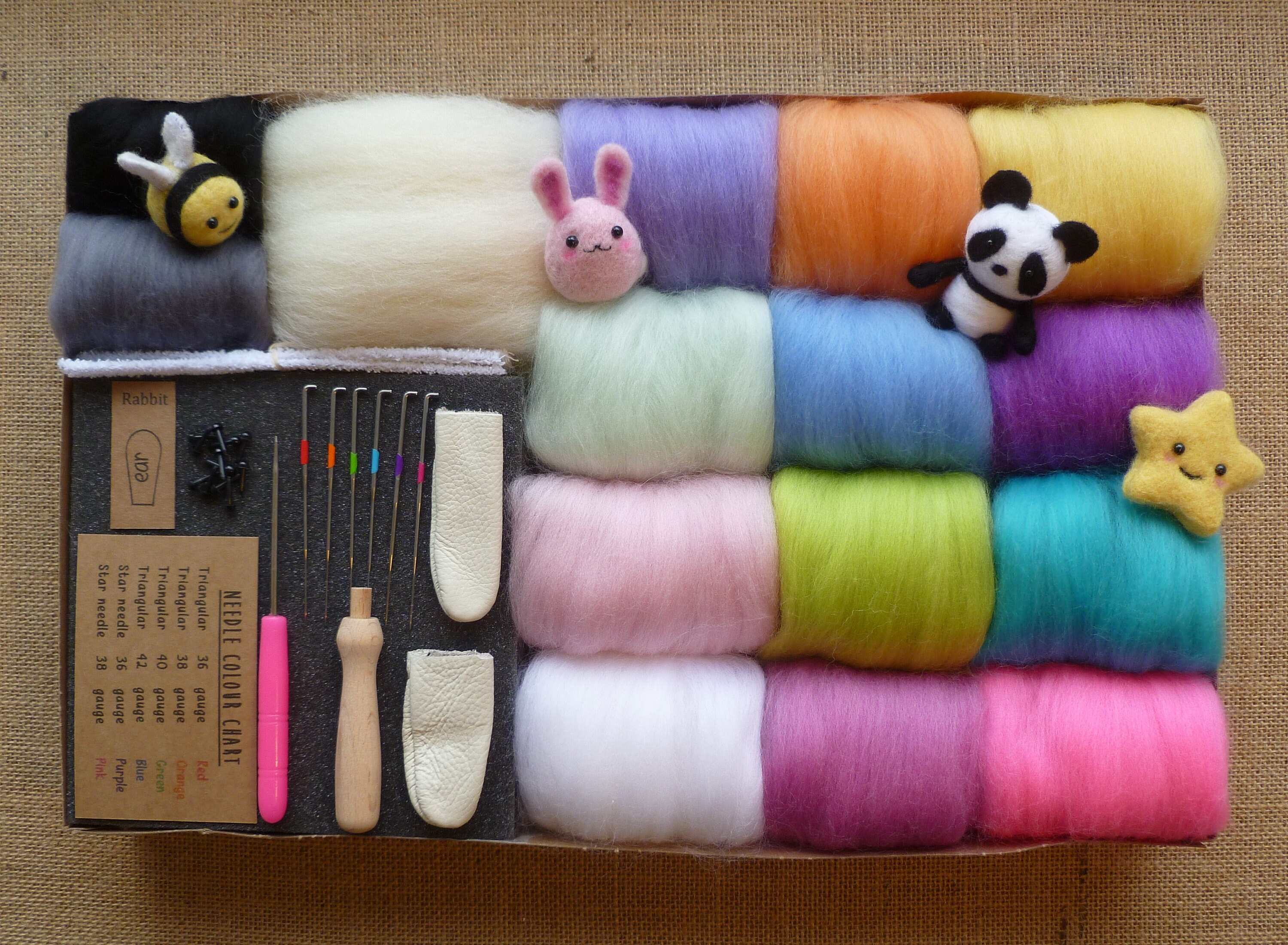 Felting kit - Now with 4 tutorials!!! - starter felting kit  - needle…