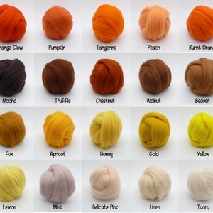 84 Needle felting wool PICK ANY COLOURS very soft Merino felting wool thrumming wool wool tops wool roving felting wool image 8