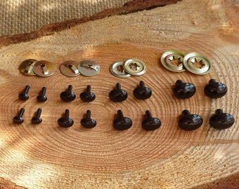 Oval Safety Eyes/Noses 8 pairs 5mm to 10mm Animal, Dolls, Toys