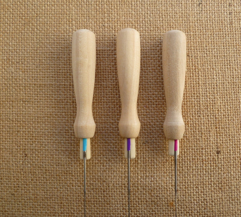 3 Wooden Needle Felting Handles Holder Felting Handle Etsy