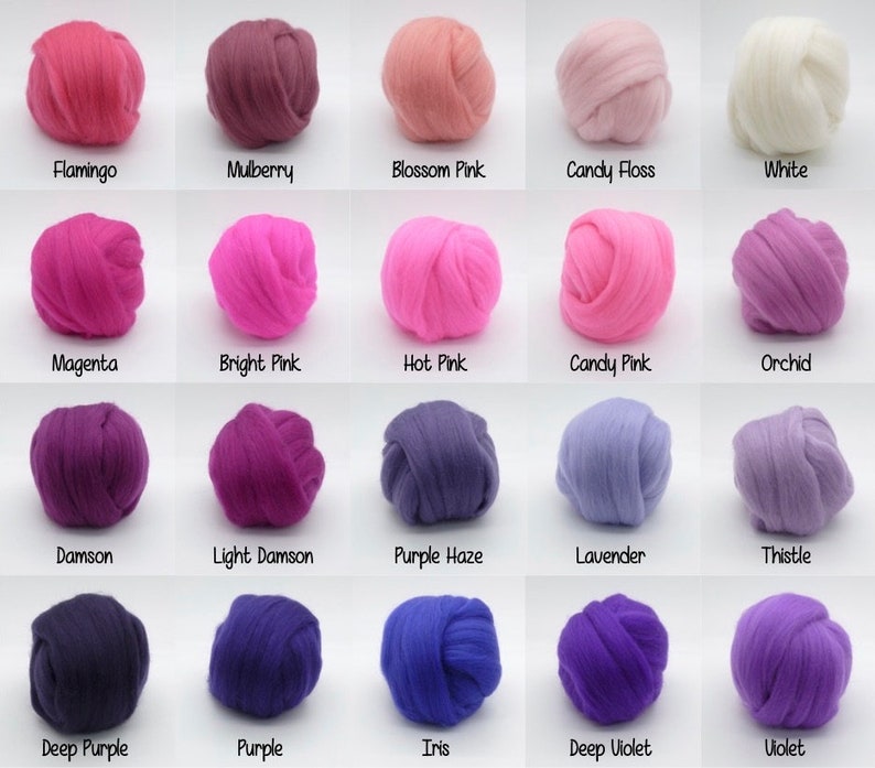 84 Needle felting wool PICK ANY COLOURS very soft Merino felting wool thrumming wool wool tops wool roving felting wool image 5