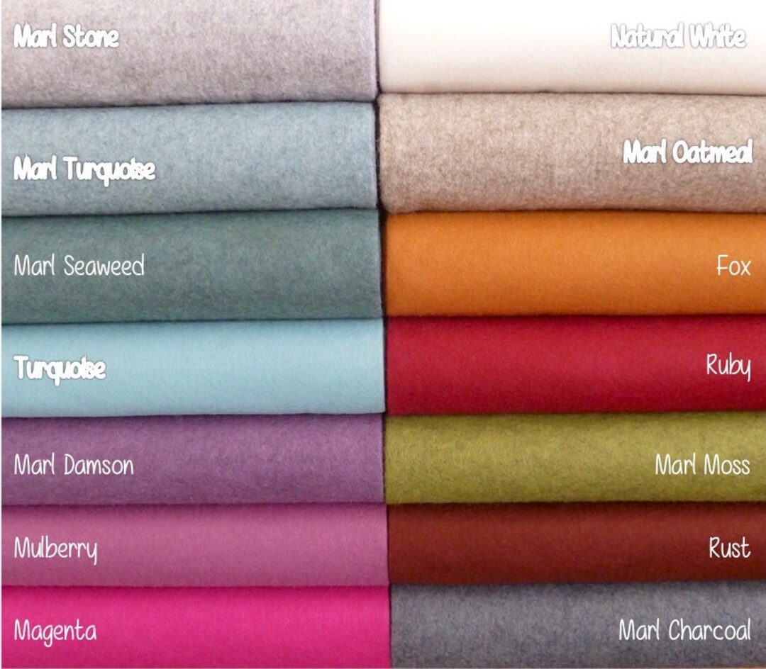 Wool Felt Sheets 9x12 Top Quality PICK ANY COLORS 63 7 New Colours Wool