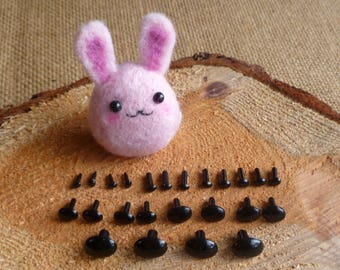 Olhos ovais para brinquedo, 12 pares (sem a parte de trás) - 3 mm a 10 mm, para bonecas, animais e bichinhos de feltro agulhado.