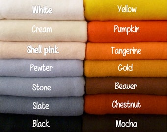 Pre felt sheets - 100% merino wool -PICK ANY COLORS 35- felt squares- needle felting - felt - wet felting - fall - needle felting Halloween