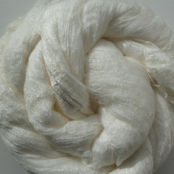 Mulberry silk - A grade silk lap - natural creamy white mulberry silk fibers - needle felting - wet felting - spinning - knitting - sewing
