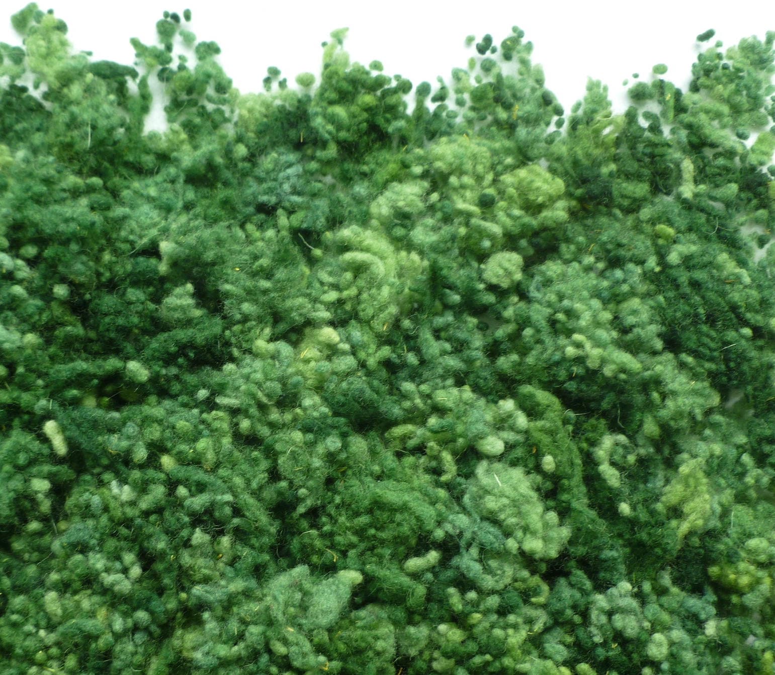 Hand-dyed leaf green wool nepps