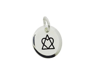 Adoption Symbol Triad Pendant Charm Drop Necklace - Heart and Triangle