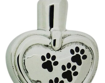 Paw Cremation Urn Necklace Heart Urn Paw Jewelry Pet Urn Memorial Keepsake Pendant Includes Funnel