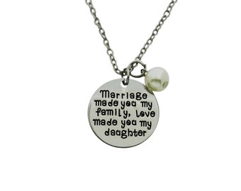 Daughter in Law Necklace InLaw Gift Step Daughter Jewelry Daughter in Law Gift with 18" Chain