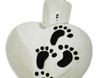 Footprint Urn Necklace Cremation Jewelry Urn Memorial Keepsake Ash Holder Pendant Includes Funnel