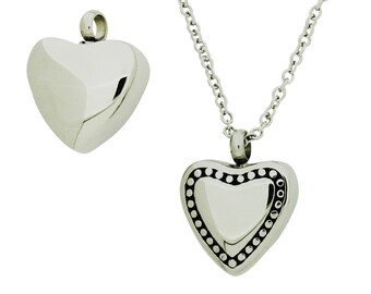 Heart Cremation Urn Jewelry Urn Funeral Jewelry Keepsake Ash Holder Jewelry Pendant Necklace Includes Funnel