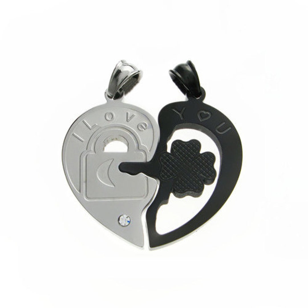 ♡クリフォード♡ページ Couple I Love You Heart Lock and Key Pendant Necklace Chain