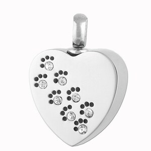 Paw Cremation Urn Necklace Heart Urn Paw Jewelry Pet Urn Memorial Keepsake Pendant Includes Funnel