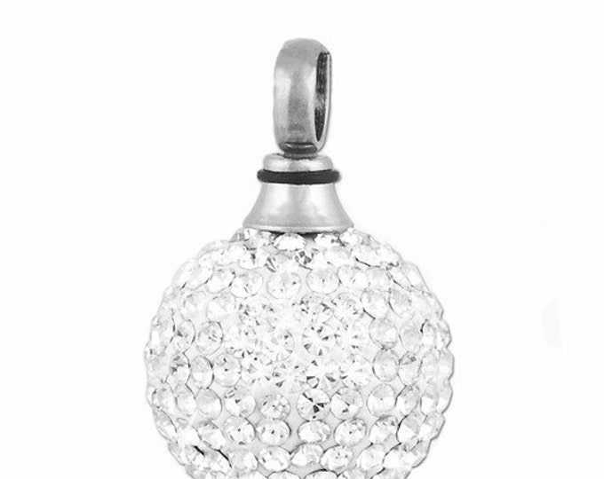 White Crystal Ball Urn Necklace Cremation Jewelry Pet Urn Etsy