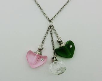Mini Crystal Vial Cremation Urn Necklace Ash Holder Pendant Includes Funnel