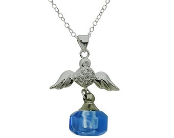 Angel Wing Cremation Urn Necklace Cremation Jewelry Pet Urn Memorial Keepsake Ash Holder Pendant Includes Funnel