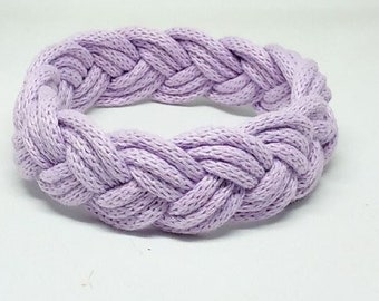Purple Cotton Sailor knot Bracelet, Nautical SurferBraided Turks Head Bracelet