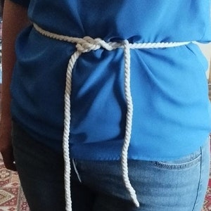Nautical rope belt, Cotton cord belt, Sailor belt, Twisted belt, Surfer belt, Knot Rope Belt, Beach Summer belt, Stylish belt, Fashion belt