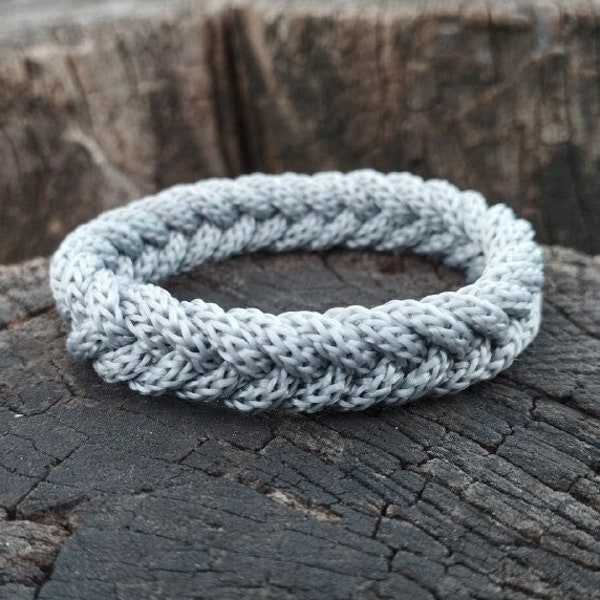 Thin Grey Herringbone Cord Bracelet, Sailor Knot Bracelet, Summer beach rope Bracelet, Nautical braided Bracelet,Surfer Women & men Bracelet