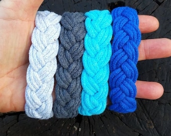 Sailor knot Bracelet, Surfer Cotton Bracelet, Nautical Braided Cord Bracelet, Summer Coastal  Bracelet, Turks Head Knot, Beach Sea Bracelet