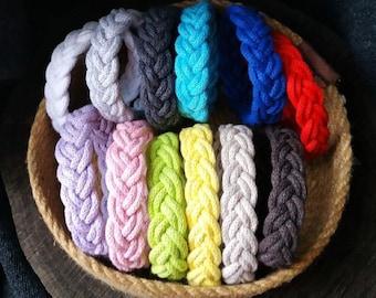 Nautical Braided Cord Bracelet, Sailor Turks Head Knot Bracelet