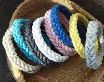 String Herringbone men women bracelet, Nautical Braided Rope knot Bracelet, Sailor weave cord Bracelet, Surfer Summer Cotton Beach Bracelet