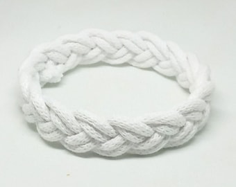 White braided cord bracelet 2 strand, Surfer rope Bracelet, Sailor Bracelet, Summer Nautical Bracelet, Minimalist Boho friendship bracelet
