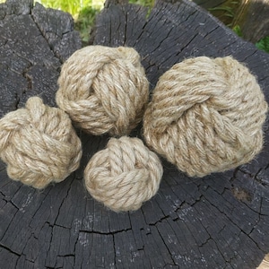 Natural hemp rope dog toy, Throw dog toys, Dog chew toy,  Eco friendly dog toy, Cute dog toy ball, Knot organic dog toys, Monkey fist knot