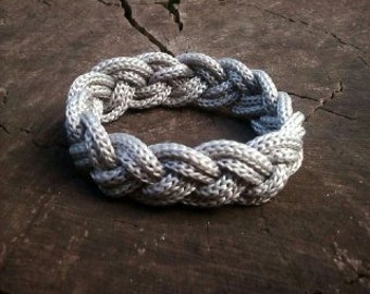 Nautical Gray Cord Bracelet Unisex knot Bracelet Sailor Wrap Bracelet Beach Summer Bracelet Surfer Bracelet Woven Bracelet Turks Head Knot