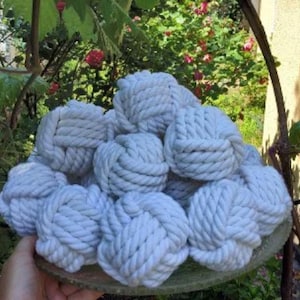 3" wide Set of 12 Cotton Rope Monkey Fist Place Card Holder